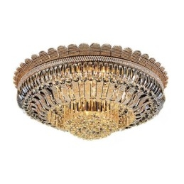 Lyxig Kristalltaklampa Guld Flush Mount Rund Belysning