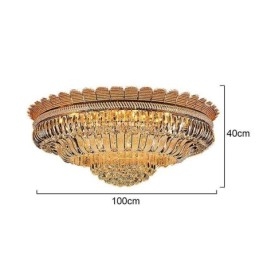Lyxig Kristalltaklampa Guld Flush Mount Rund Belysning