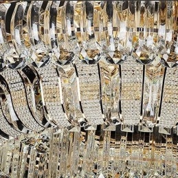 Lyxig Kristalltaklampa Guld Flush Mount Rund Belysning