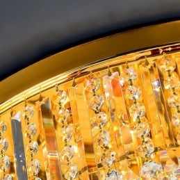 Graciös Infällt Ljus Guld Kristall Taklampa