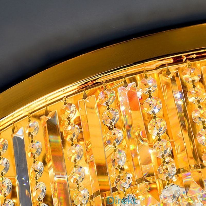 Graciös Infällt Ljus Guld Kristall Taklampa