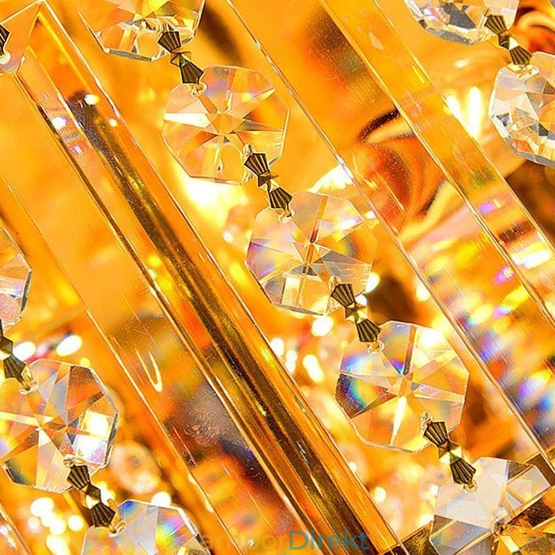 Graciös Infällt Ljus Guld Kristall Taklampa