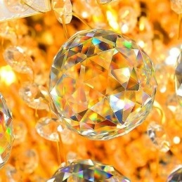 Graciös Infällt Ljus Guld Kristall Taklampa