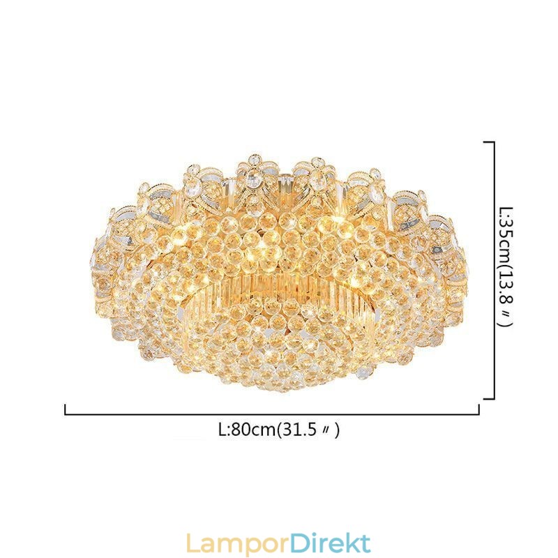 European Flush Mount Crystal Ceiling Light