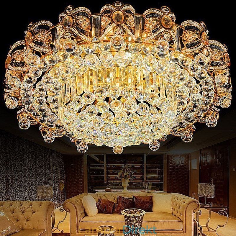 European Flush Mount Crystal Ceiling Light