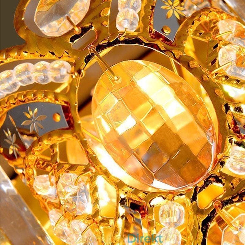 European Flush Mount Crystal Ceiling Light