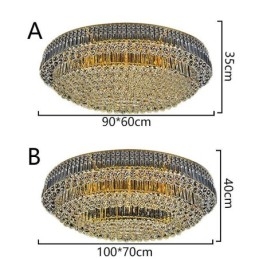 Infälld Taklampa I Kristall European Oval Light