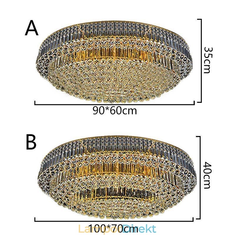 Infälld Taklampa I Kristall European Oval Light