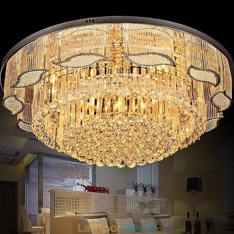Crystal Ceiling Light Samtida Enkel Rund Infälld Ljusarmatur