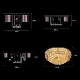Crystal Ceiling Light Samtida Enkel Rund Infälld Ljusarmatur