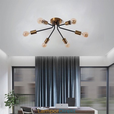 Sputnik Ljuskrona 6 Ljus Semi Flush Mount Taklampa Sputnik Ljuskrona 6 Ljus Semi Flush Mount Taklampa