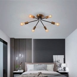 Sputnik Ljuskrona 6 Ljus Semi Flush Mount Taklampa
