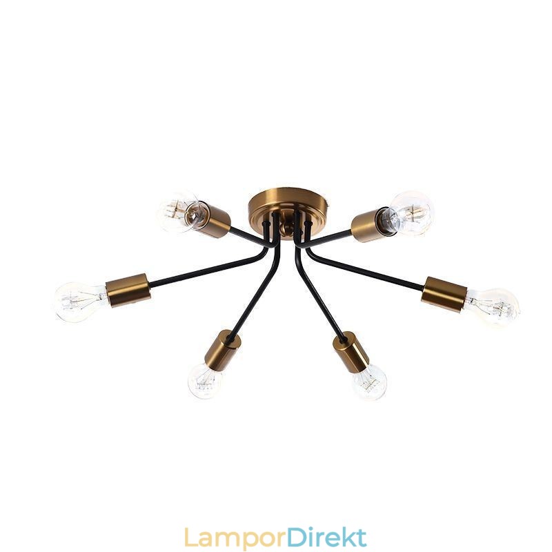 Sputnik Ljuskrona 6 Ljus Semi Flush Mount Taklampa