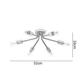 Sputnik Ljuskrona 6 Ljus Semi Flush Mount Taklampa