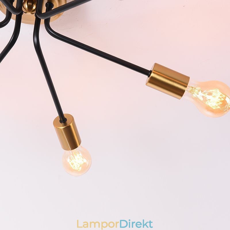 Sputnik Ljuskrona 6 Ljus Semi Flush Mount Taklampa