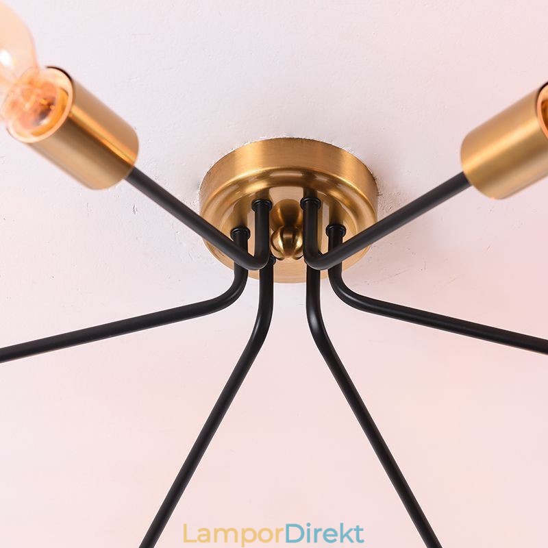 Sputnik Ljuskrona 6 Ljus Semi Flush Mount Taklampa