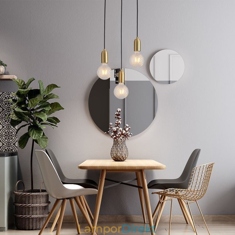 Nordic Brass 3 Pendel Cluster Light Island Creative Minimalistisk Ljusarmatur