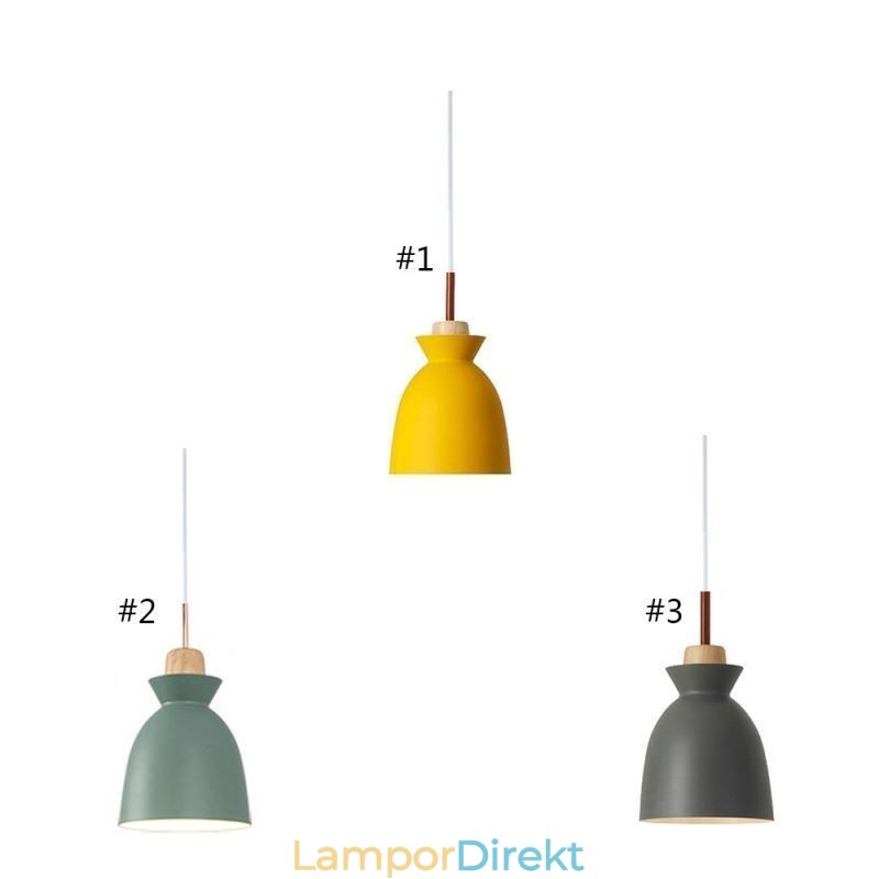 Nordic Simple Macaron Pendellampa Iron Arti Three Lights