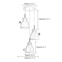 Nordic Simple Macaron Pendellampa Iron Arti Three Lights