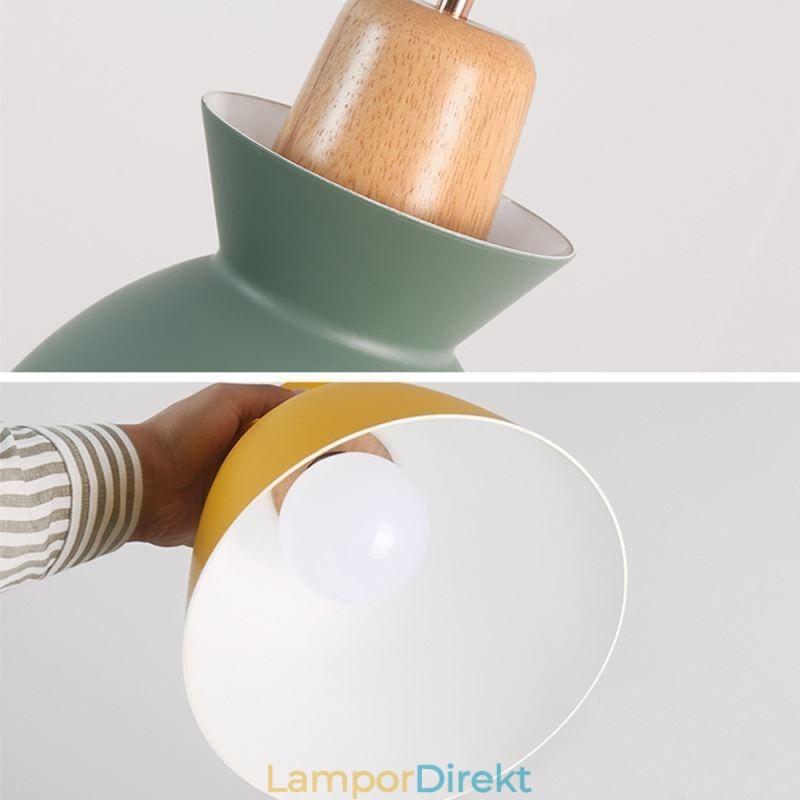 Nordic Simple Macaron Pendellampa Iron Arti Three Lights