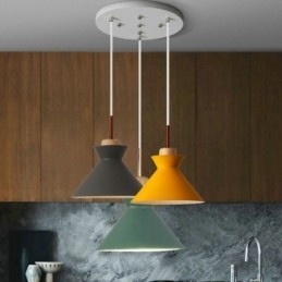 Nordic Macaron Island 3 Light Pendel Lighting Simple Iron Arti Three Lights