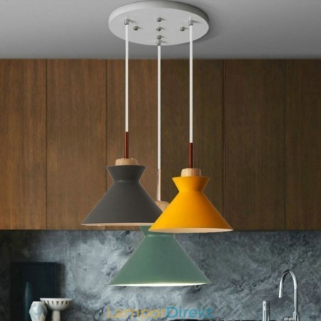 Nordic Macaron Island 3 Light Pendel Lighting Simple Iron Arti Three Lights Nordic Macaron Island 3 Light Pendel Lighting Simple Iron Arti Three Lights