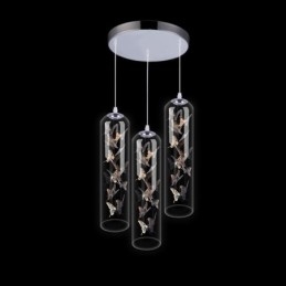 Glas Pendelljus Creative Nordic Cylinder Lampa Butterfly Light