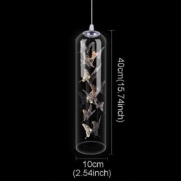 Glas Pendelljus Creative Nordic Cylinder Lampa Butterfly Light