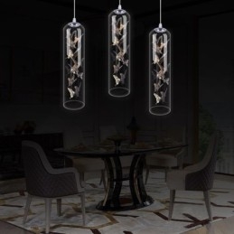 Glas Pendelljus Creative Nordic Cylinder Lampa Butterfly Light