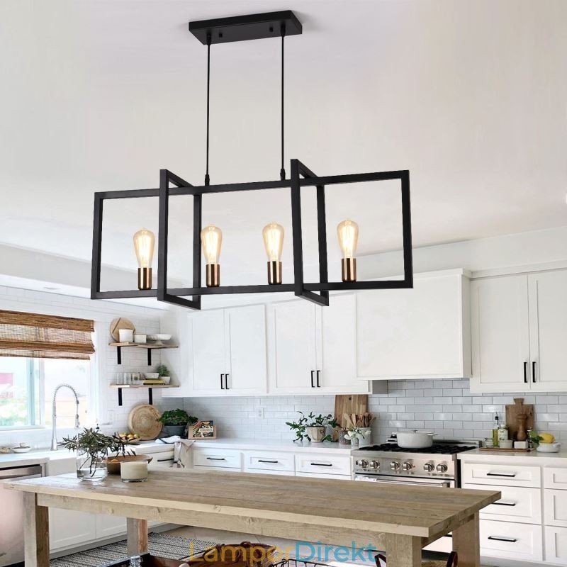 4 Light Pendel Light Industrial Style Lightingway