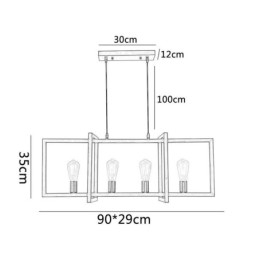 4 Light Pendel Light Industrial Style Lightingway