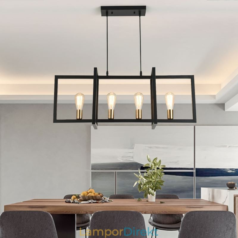 4 Light Pendel Light Industrial Style Lightingway