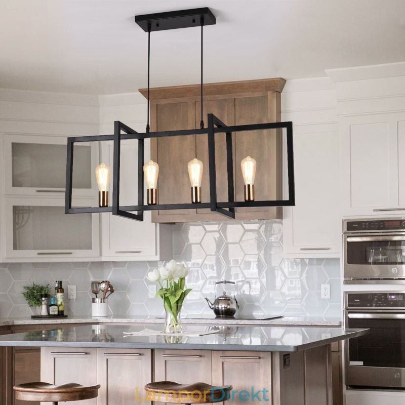 4 Light Pendel Light Industrial Style Lightingway
