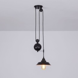 Industrial Farmhouse Pulley Pendelljus Infällbar Design Justerbar Höjd