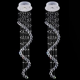 Kristall Taklampa Ljuskrona Belysning 1 Lampor Silver Canpoy Klar K9 Crystal Helix Taklampor H120Cm