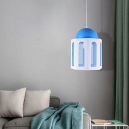 Slottsformad Taklampa Modern Blå Och Vit Färgljus