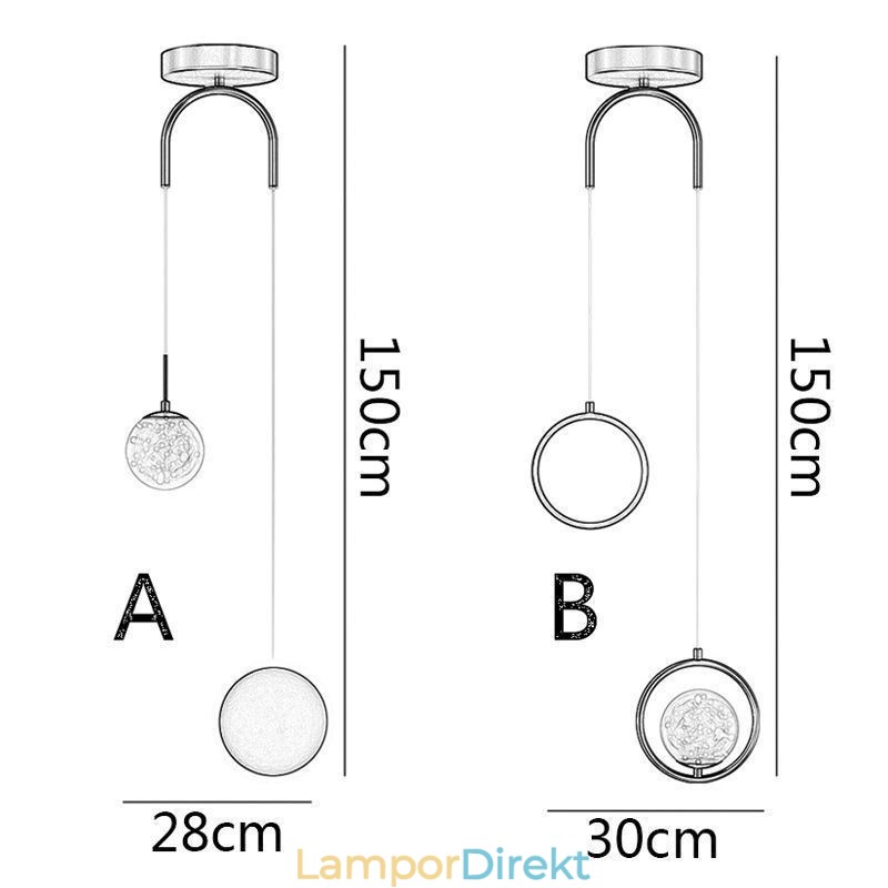 Rund Ring Pendelljus Modern Ball Hänglampa