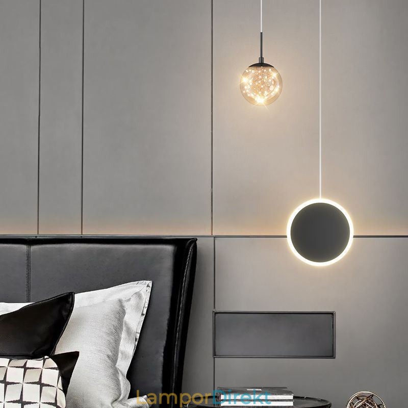 Rund Ring Pendelljus Modern Ball Hänglampa