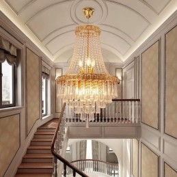 Modern Kristallkrona Samtida Elegant Taklampa Duplextrappa