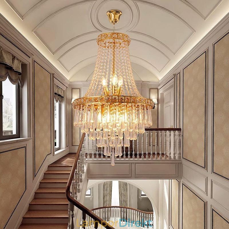 Modern Kristallkrona Samtida Elegant Taklampa Duplextrappa