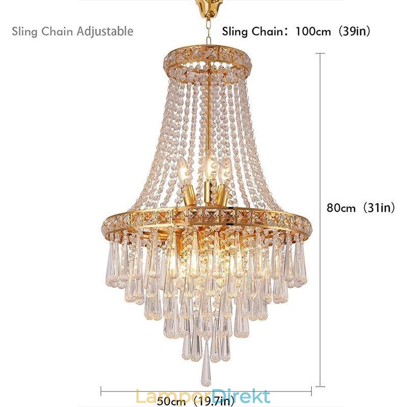 Modern Kristallkrona Samtida Elegant Taklampa Duplextrappa
