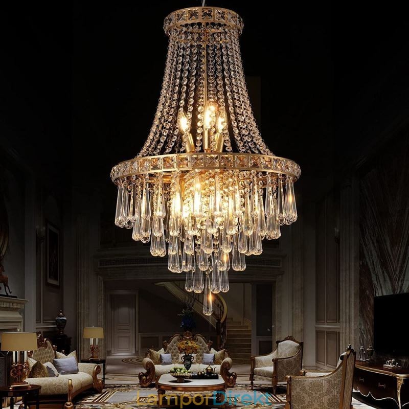 Modern Kristallkrona Samtida Elegant Taklampa Duplextrappa