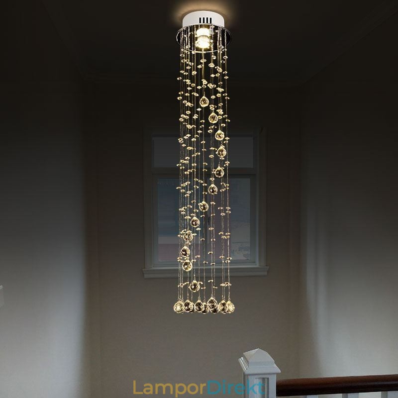 Lyxig Stor Ljuskrona Moderna Kristallinfällda Taklampor