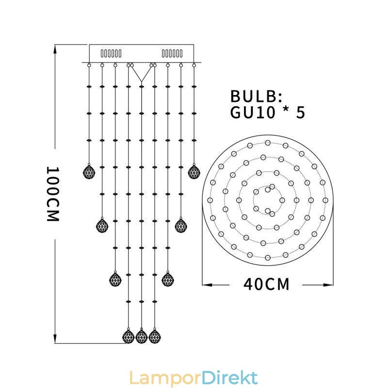Kristallkrona Samtida Elegant Taklampa Duplextrappa
