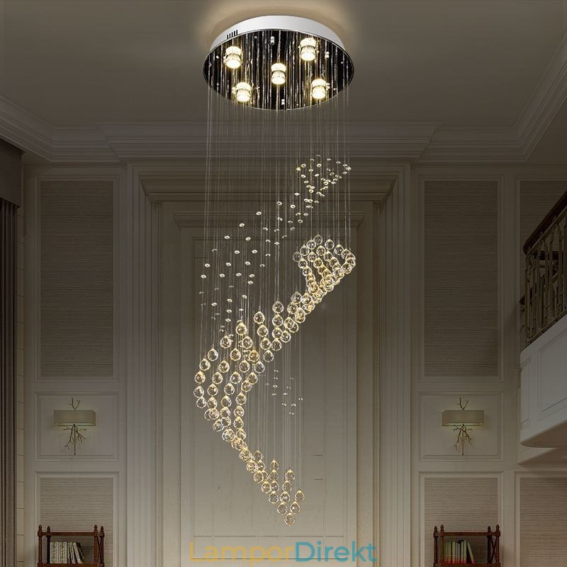 Elegant Kristallkrona Regndropps Takljusfoajé