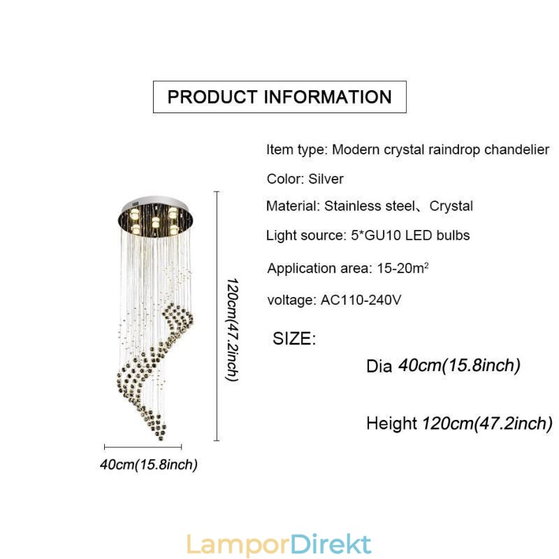 Elegant Kristallkrona Regndropps Takljusfoajé
