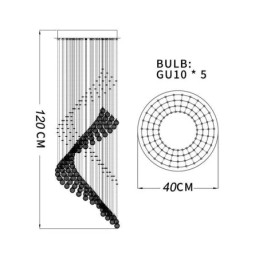 Elegant Kristallkrona Regndropps Takljusfoajé