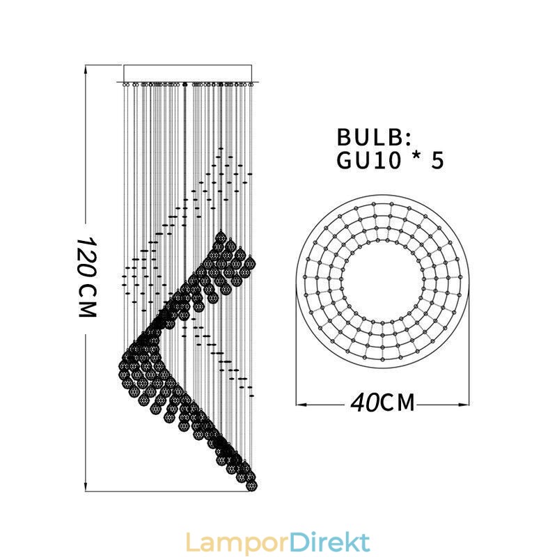 Elegant Kristallkrona Regndropps Takljusfoajé