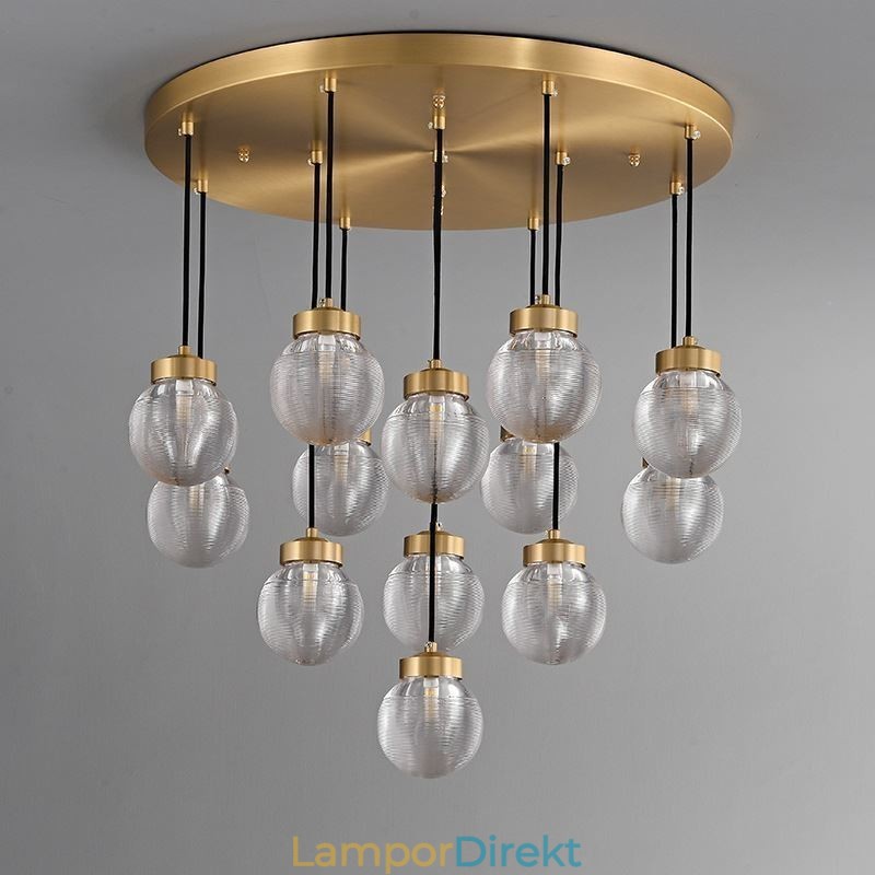 American Cluster Pendellampa Lyxig Glaskula Taklampa