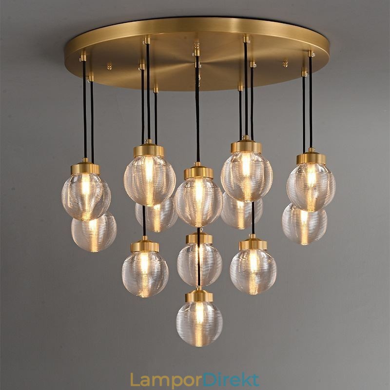 American Cluster Pendellampa Lyxig Glaskula Taklampa